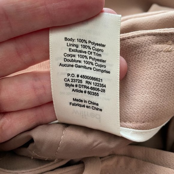 Wilfred Tie-Front Pants Casual High Waisted Belted Straight Leg Tan 4 NO BELT - Picture 10 of 10